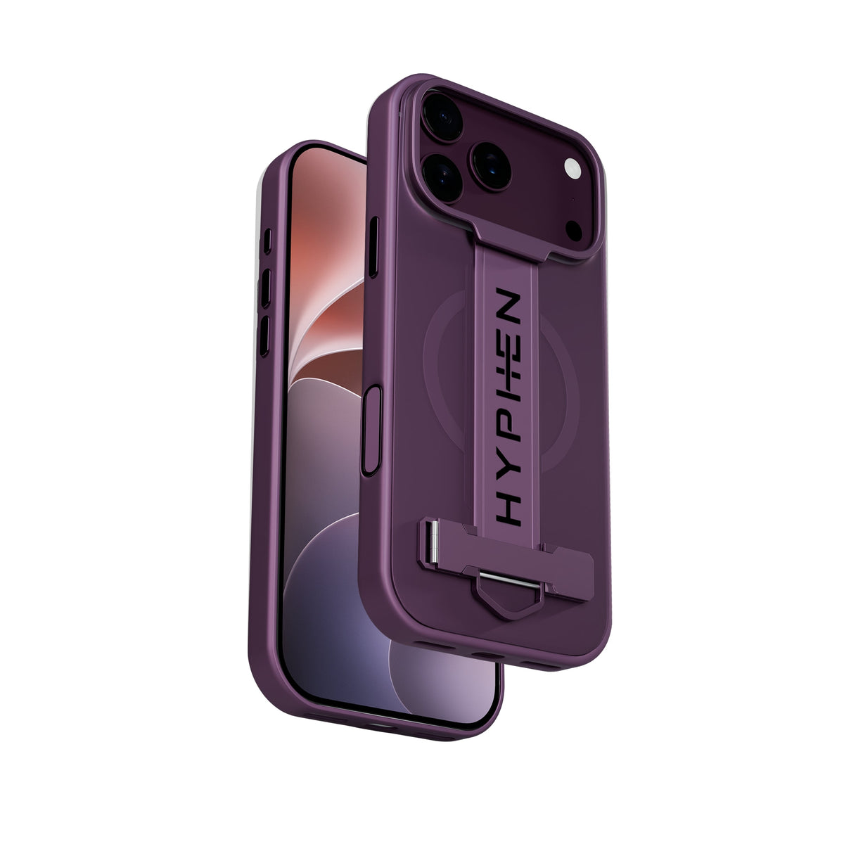 HYPHEN FLEXFIT Grip & Stand Magsafe Case - Plum - iPhone 18 Pro - 6.3"