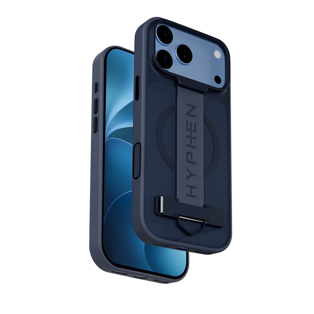 HYPHEN FLEXFIT Grip & Stand Magsafe Case - Dark Blue - iPhone 18 Pro Max - 6.9"