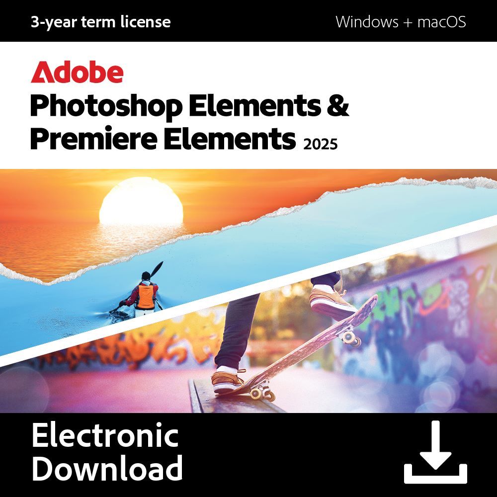 Adobe photoshop & PREMIERE Elements 2025 3 Years