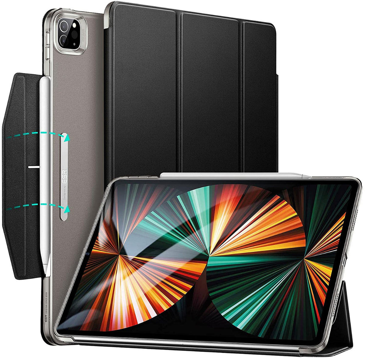 ESR Ascend Trifold with Clasp for iPad Pro 12.9 2021 Jelly Black