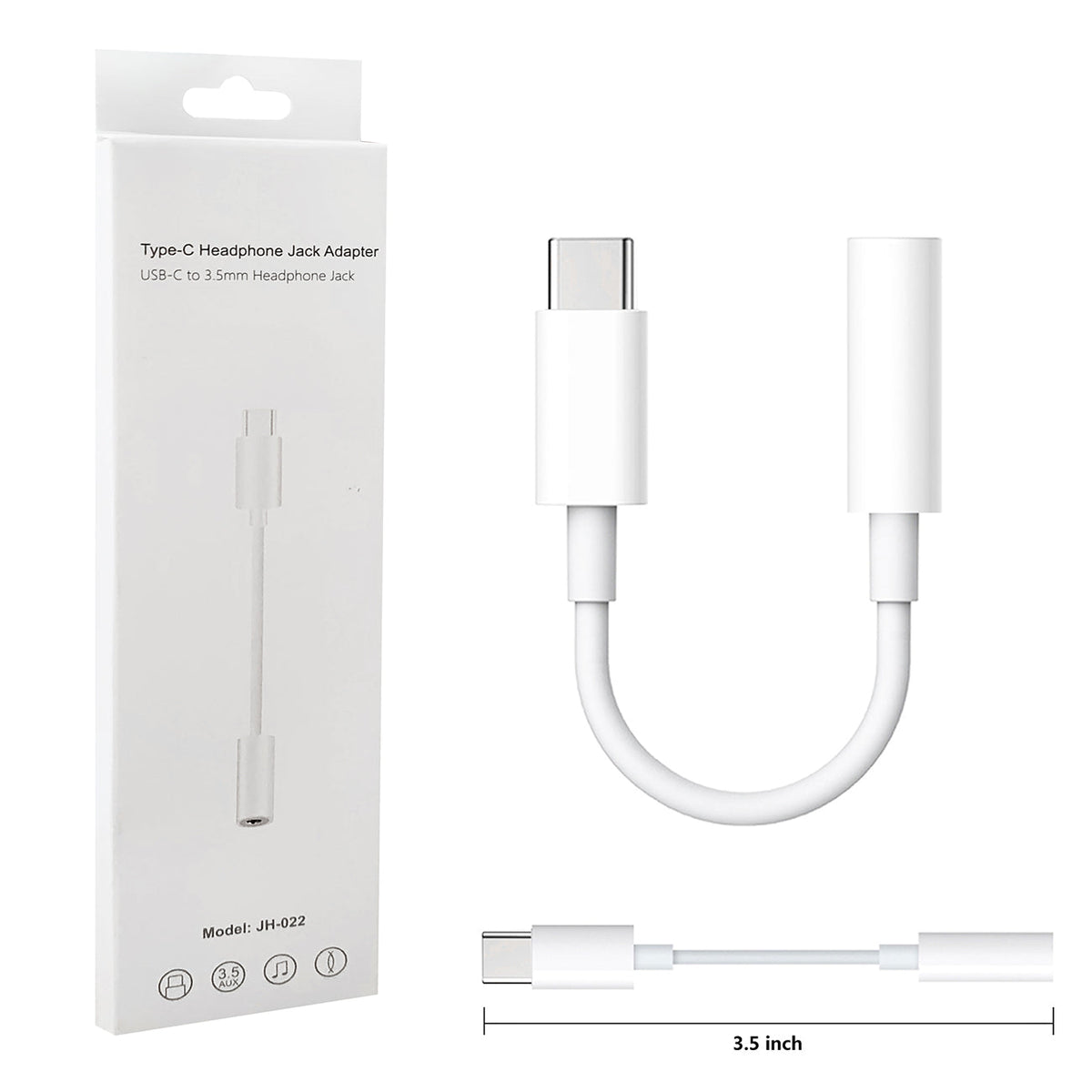 Type-c to 3.5mm Headphone Jack Adapter SKU:AD05-35MMTYPECWH