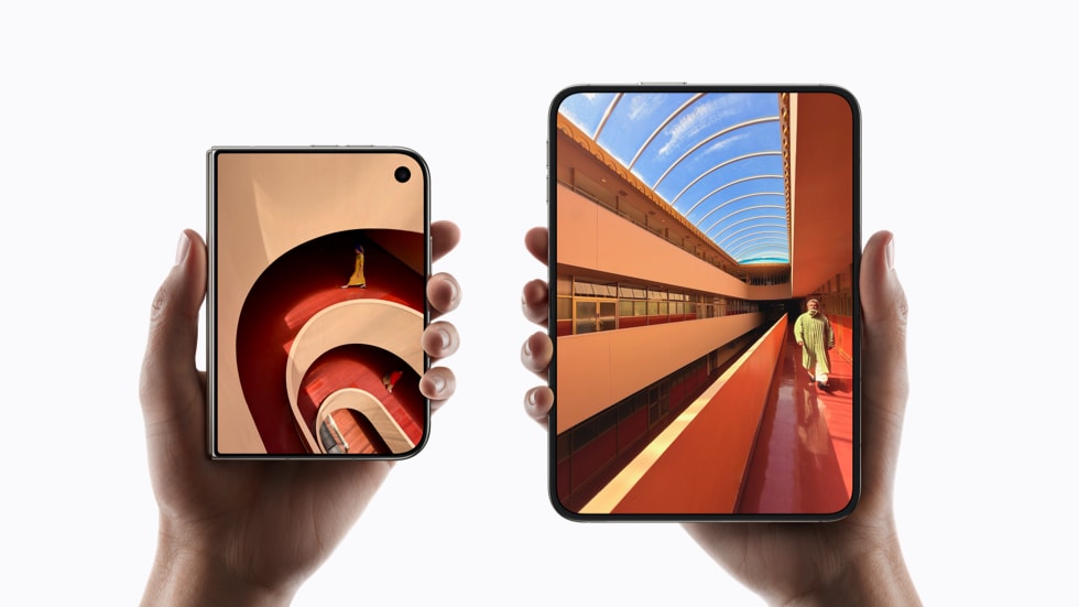 Apple iPhone Duo folded and unfolded displays