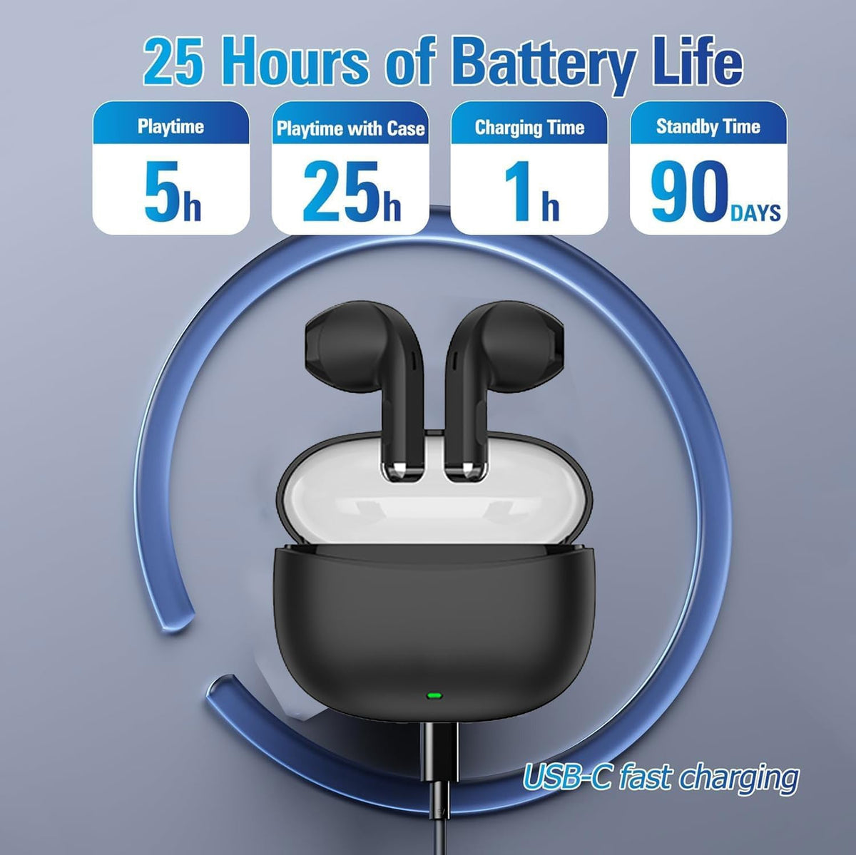 Wireless Headset Bluetooth 5.0 Headphones Stereo Twin Earbuds BT-VDBT030 In green SKU:BT-030GR