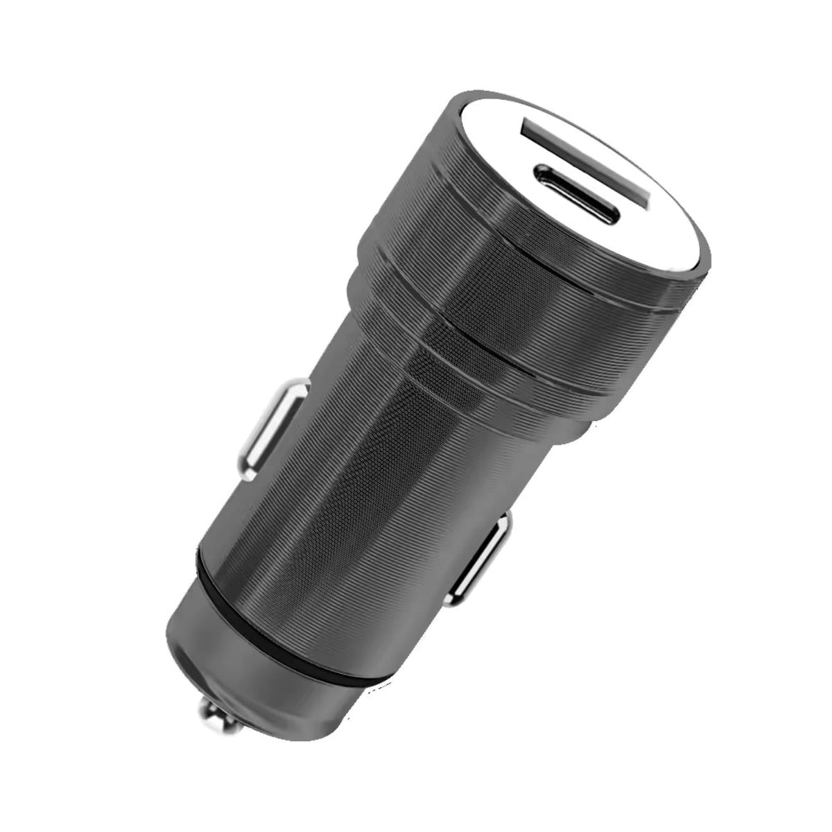 Power Delivery Dual Ports of USB and Type-CCar Charger/ Adapter In Black (12pcs)