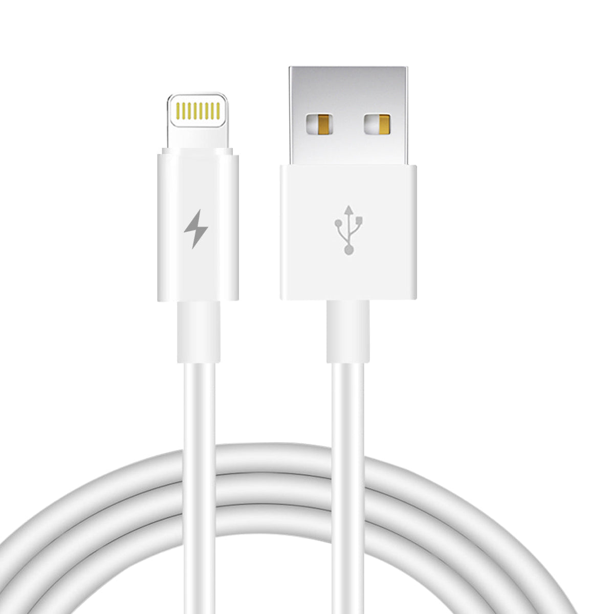 Reiko 6 FT PVC Material 8PIN USB 2.0 Data Cable In White in simple packaging-DC27A-6FT8PWH