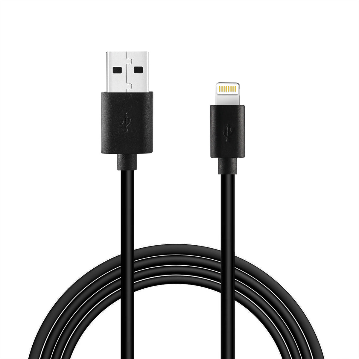 Reiko 3.3FT PVC Material 8 PIN USB 2.0 Data Cable In Black And Simple Packaging-DC27A-8PBK