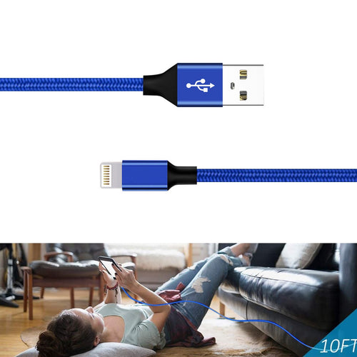 10FT USB Cable For IOS In Blue | SKU: DC35-8P10FTBL