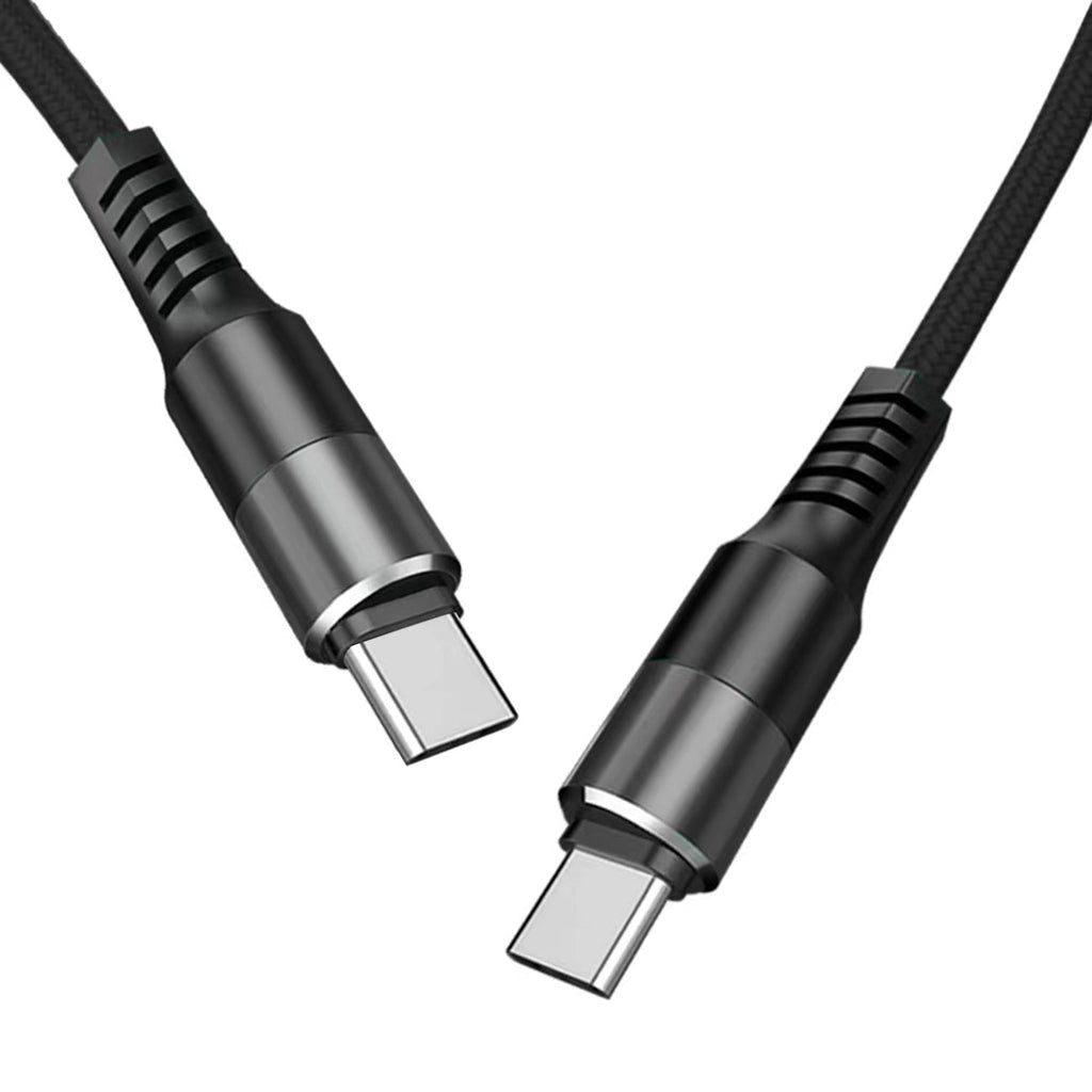 Power Delivery USB-C to C Fast Charging & Sync Nylon- Braided 10 FT Cable in Black - DC35-PDTYPEC10FTBK