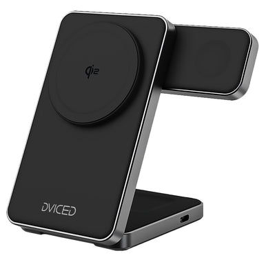 Dviced QI2 foldable 3 in 1  magnetic wireless charger stand, black