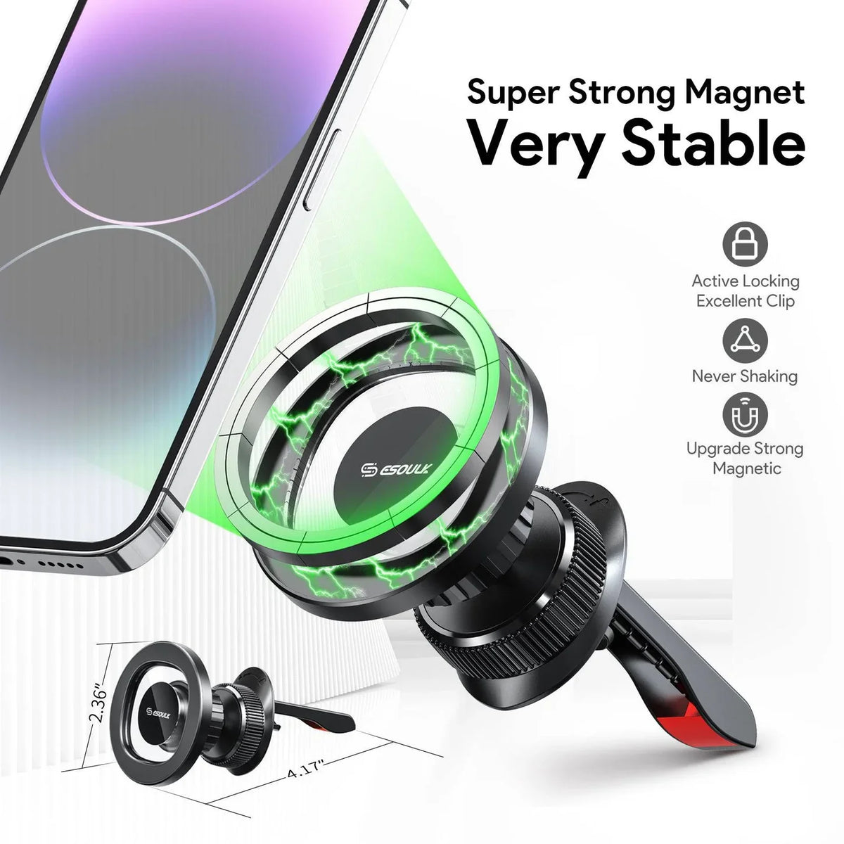 Air Vent Magnetic Car Phone Holder  SKU:HLD-EK3001BK