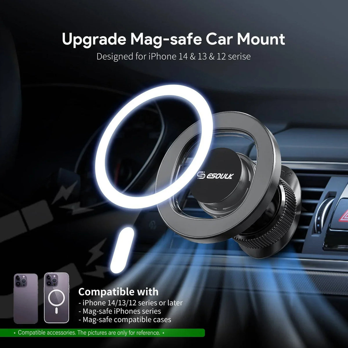 Air Vent Magnetic Car Phone Holder  SKU:HLD-EK3001BK