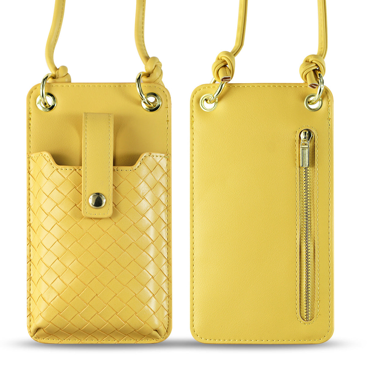 Reiko Leather Crossbody Phone Wallet Large Purse In Yellow (6.7 INCH)