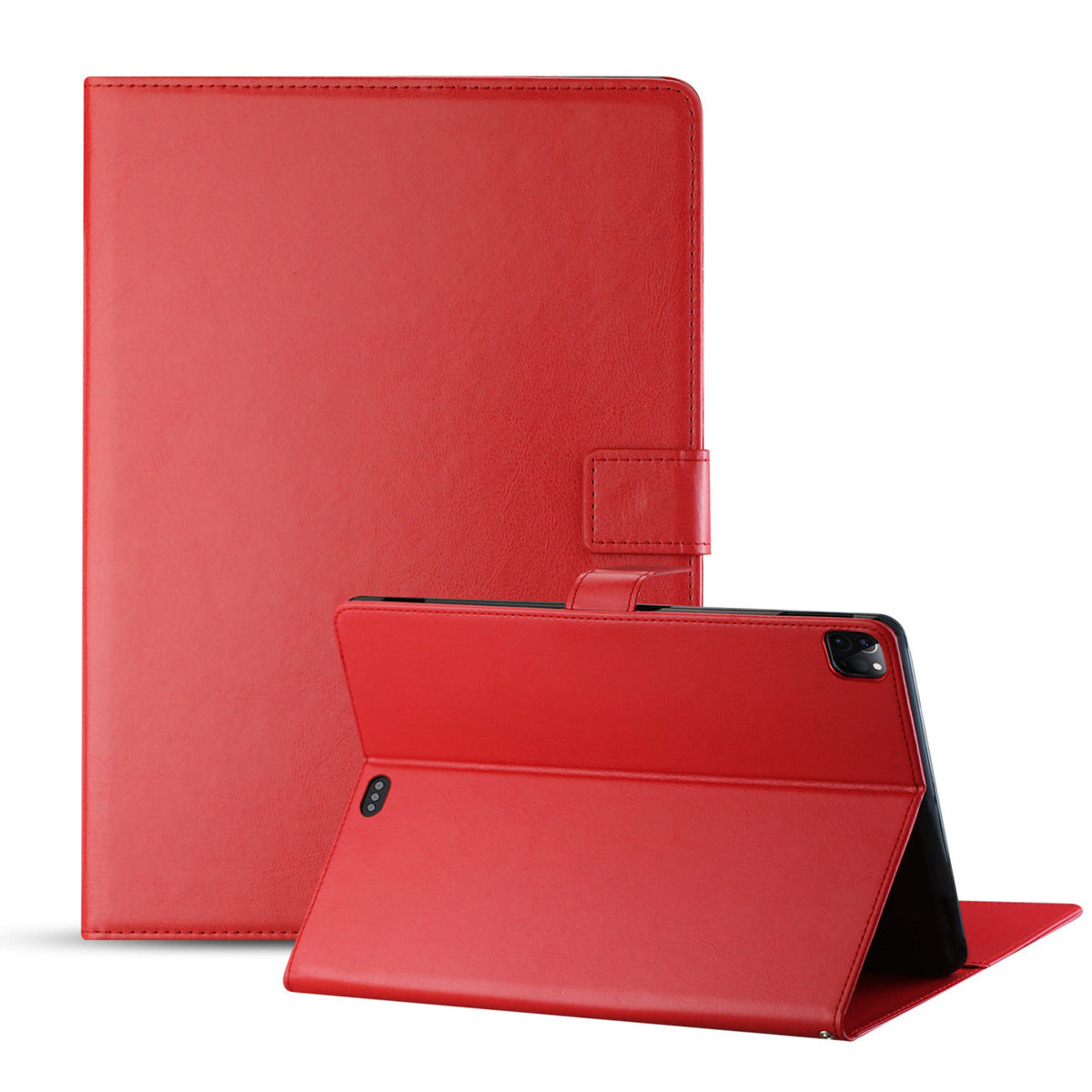 Reiko Leather Folio Cover Protective Case for 12.9" iPad Pro In Red