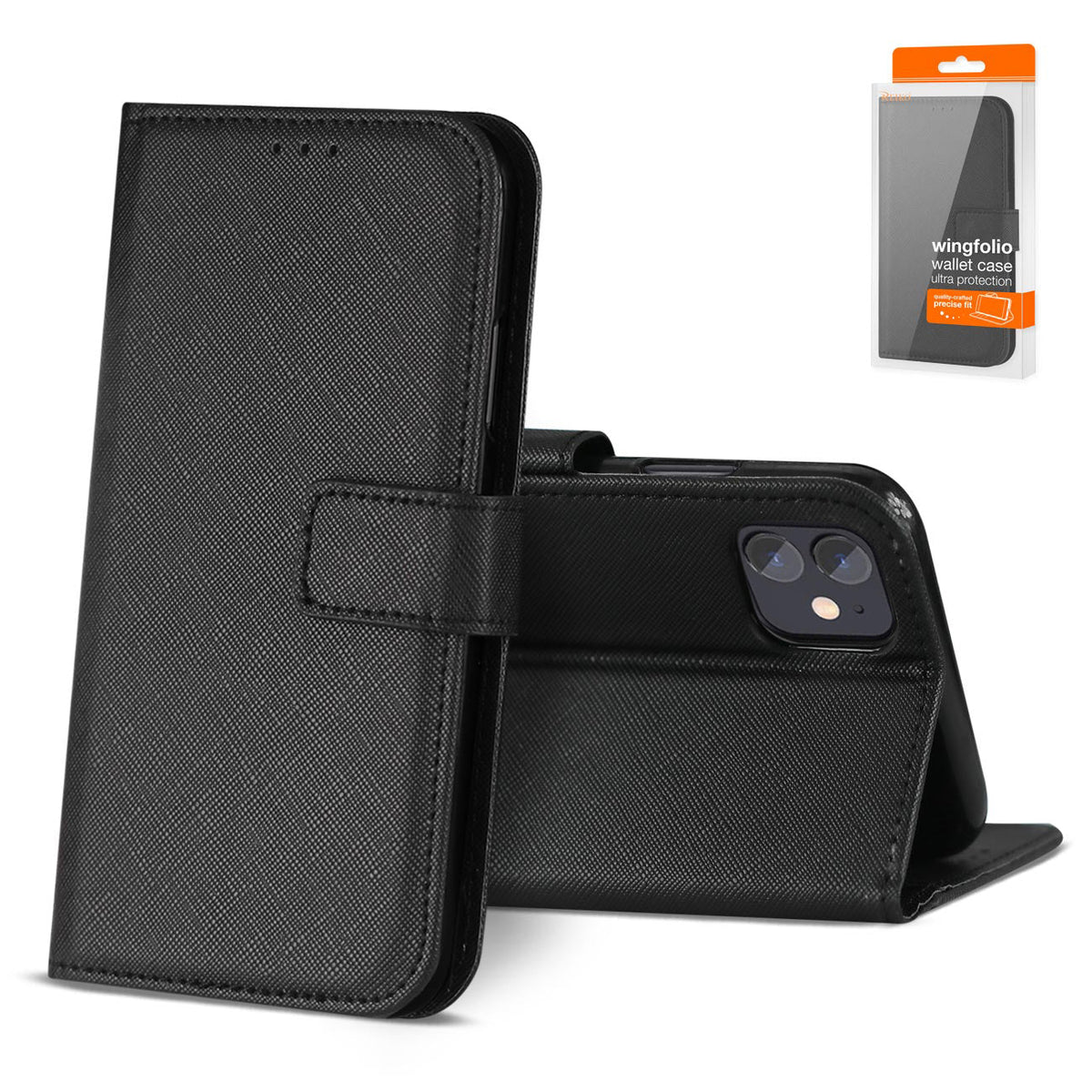 Slim Stand Case with Card Holder Slots APPLE IPHONE 12 MINI In Black | SKU: FC27-IPH12MINIBK