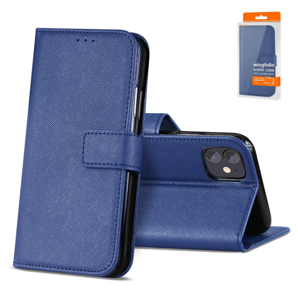 Slim Stand Case with Card Holder Slots APPLE IPHONE 12 MINI In Blue | SKU: FC27-IPH12MINIBL