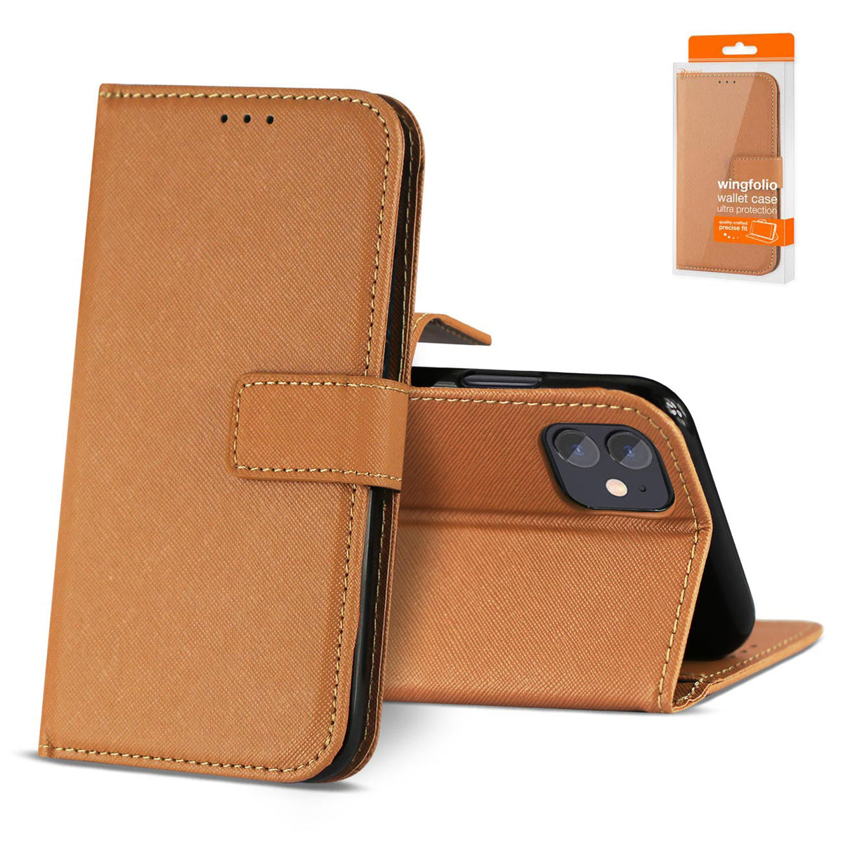 Slim Stand Case with Card Holder Slots APPLE IPHONE 12 MINI In Brown | SKU: FC27-IPH12MINIBR