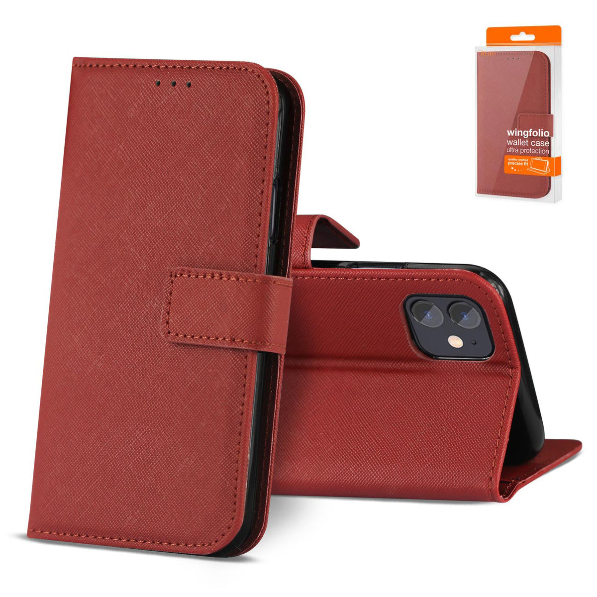 Slim Stand Case with Card Holder Slots APPLE IPHONE 12 MINI In Red | SKU: FC27-IPH12MINIRD