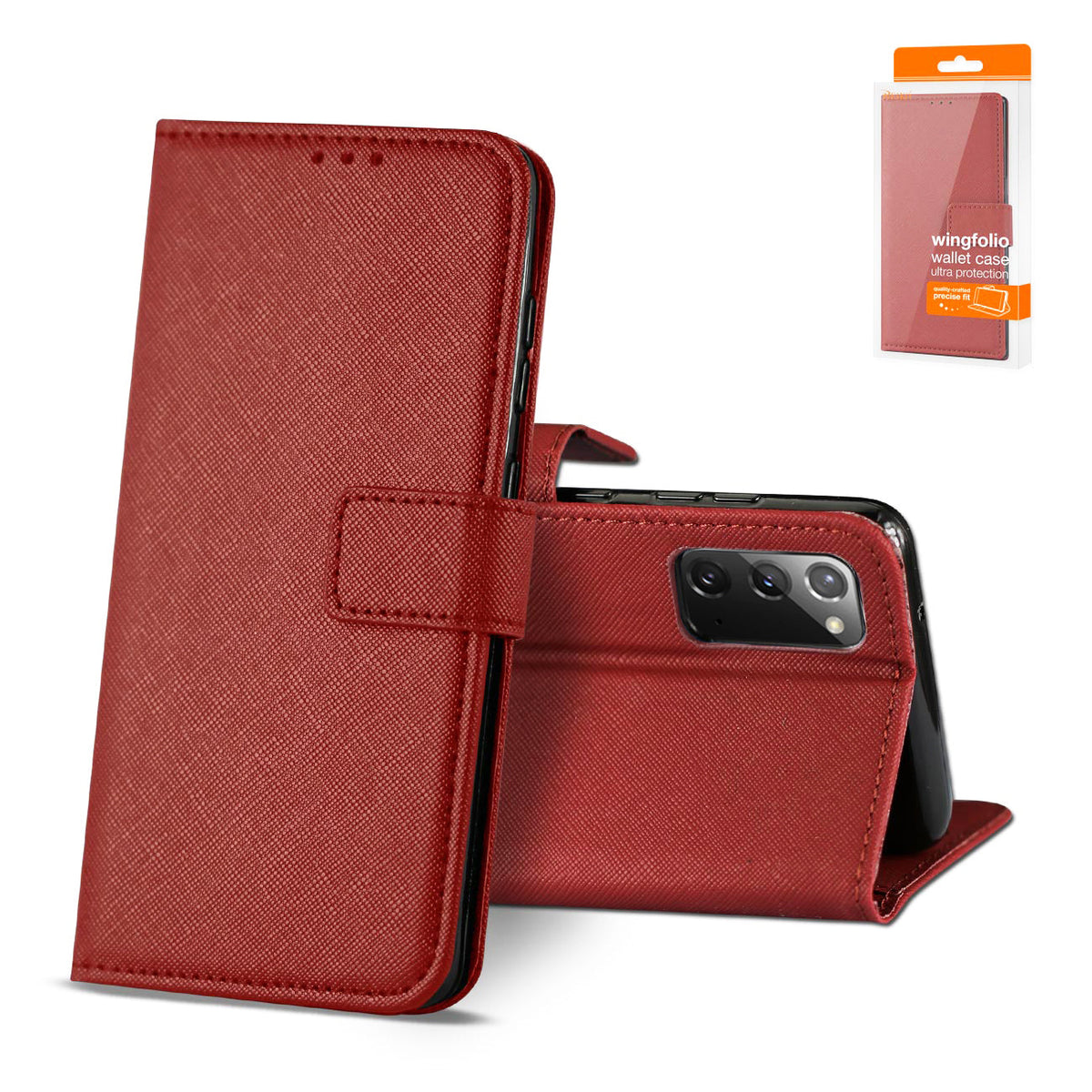 Slim Stand Case with Card Holder Slots SAMSUNG GALAXY NOTE 20 In Red | SKU: FC27-NOTE20RD