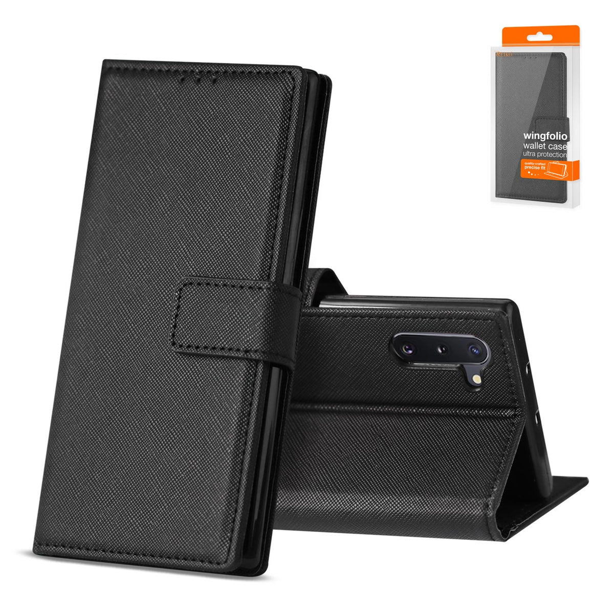 Reiko SAMSUNG GALAXY NOTE 10 3-In-1 Wallet Case In BLACK | SKU: FC27-SAMNOTE10BK