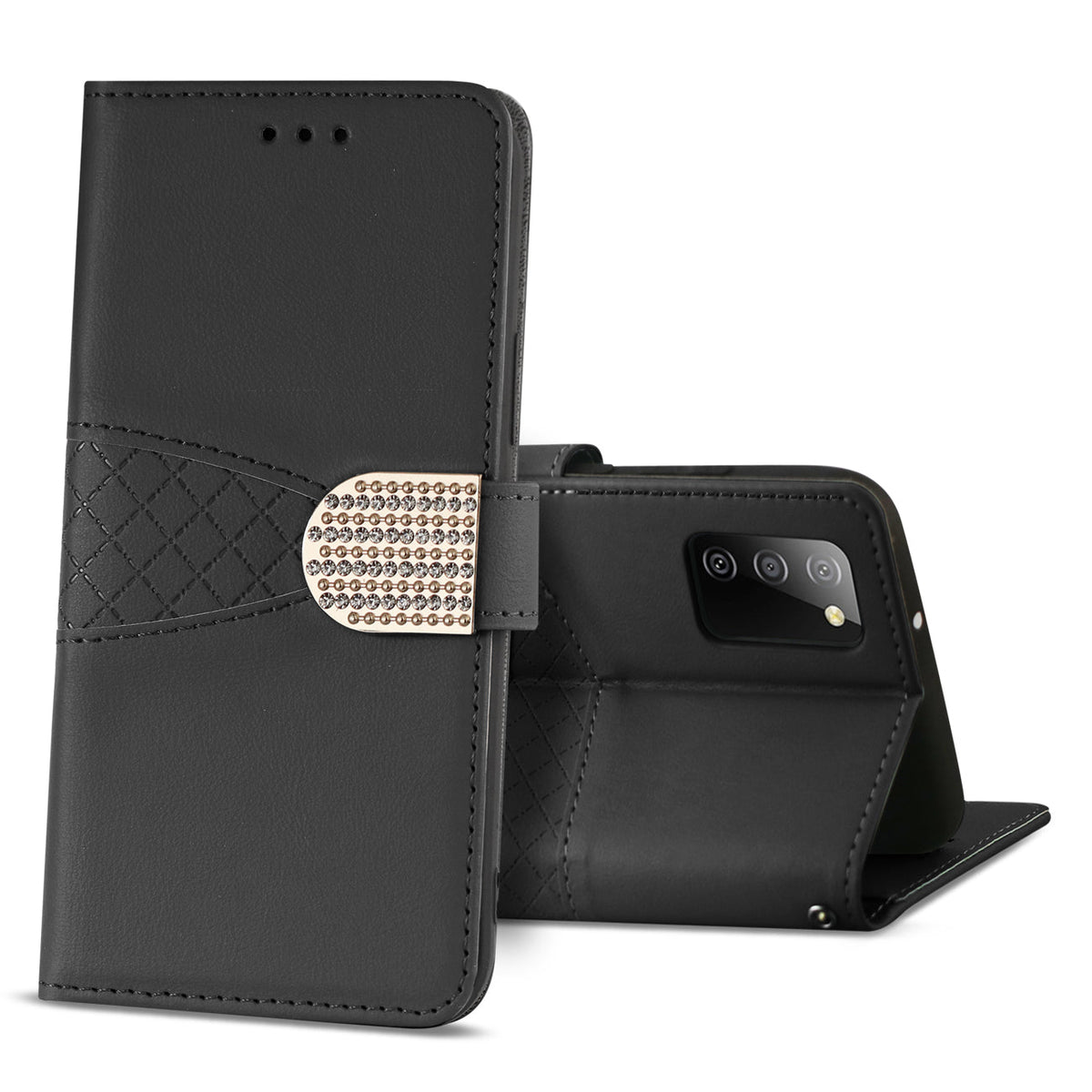 Reiko Samsung Galaxy A02S  3-In-1 Wallet Case In Black