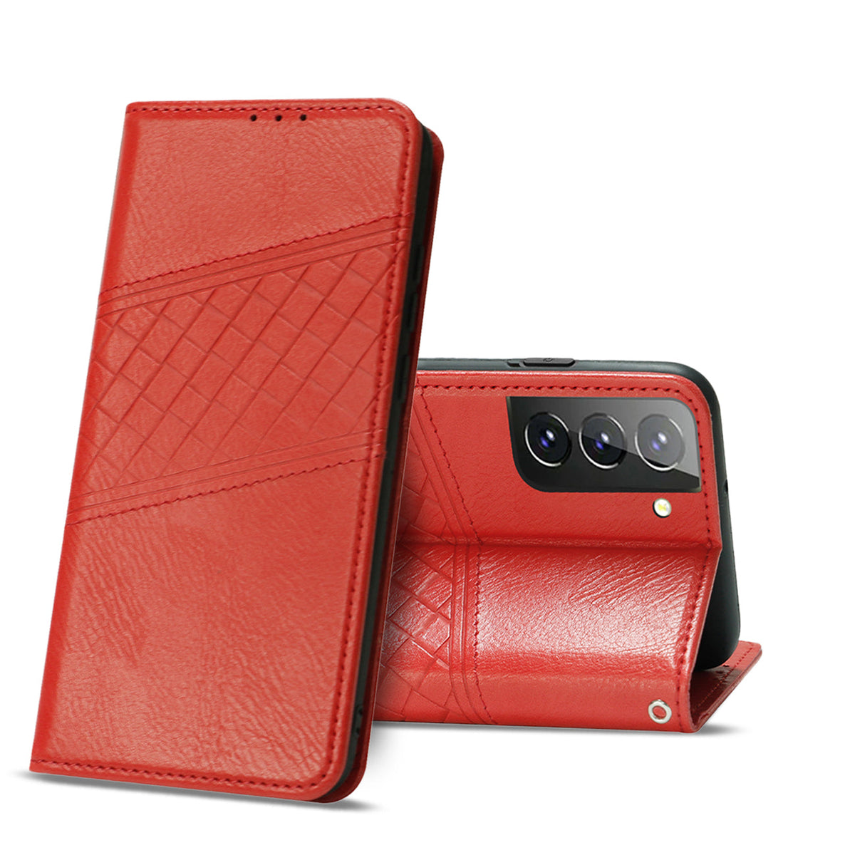 Reiko Samsung Galaxy S21 FE 3-In-1 Wallet Case In Red | SKU: FC30-SAMS21FERD