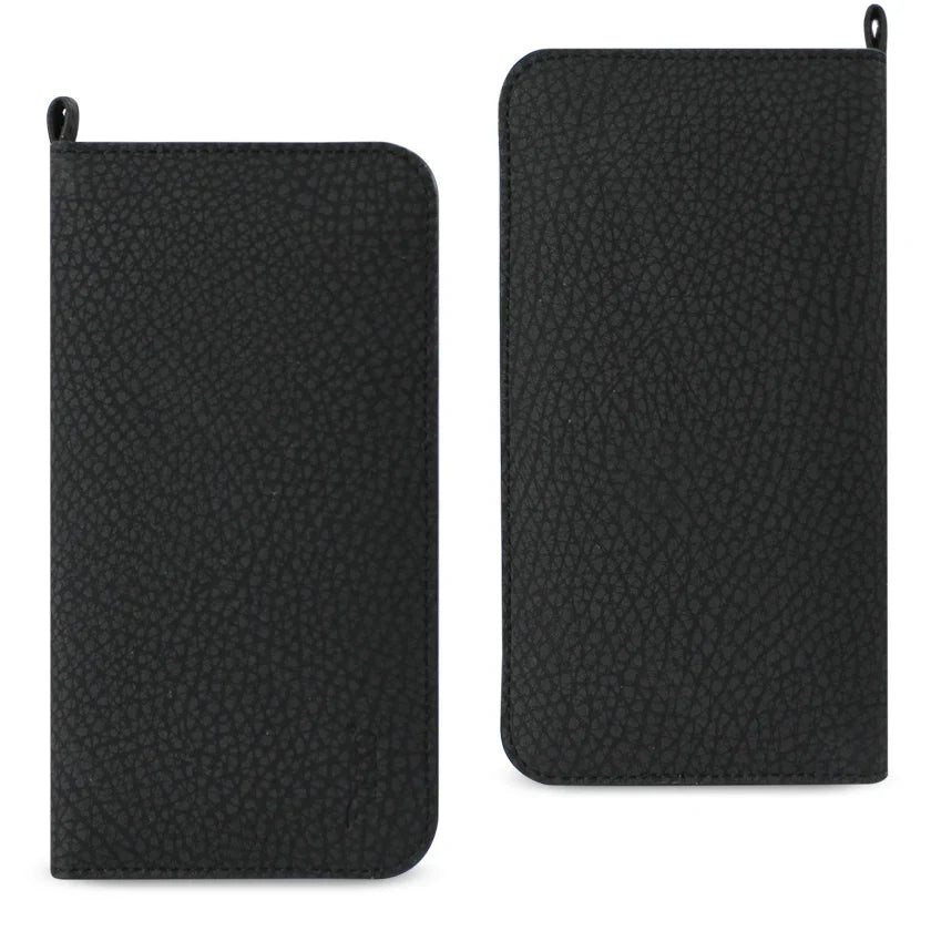 REIKO UNIVERSAL WALLET PHONE CASE WITH SIDE POCKETS AND MAGNETIC FLAP FOR SAMSUNG NOTE 5 (6.180X3.15X0.45 INCHES) IN BLACK | SKU: FC33-623205BK