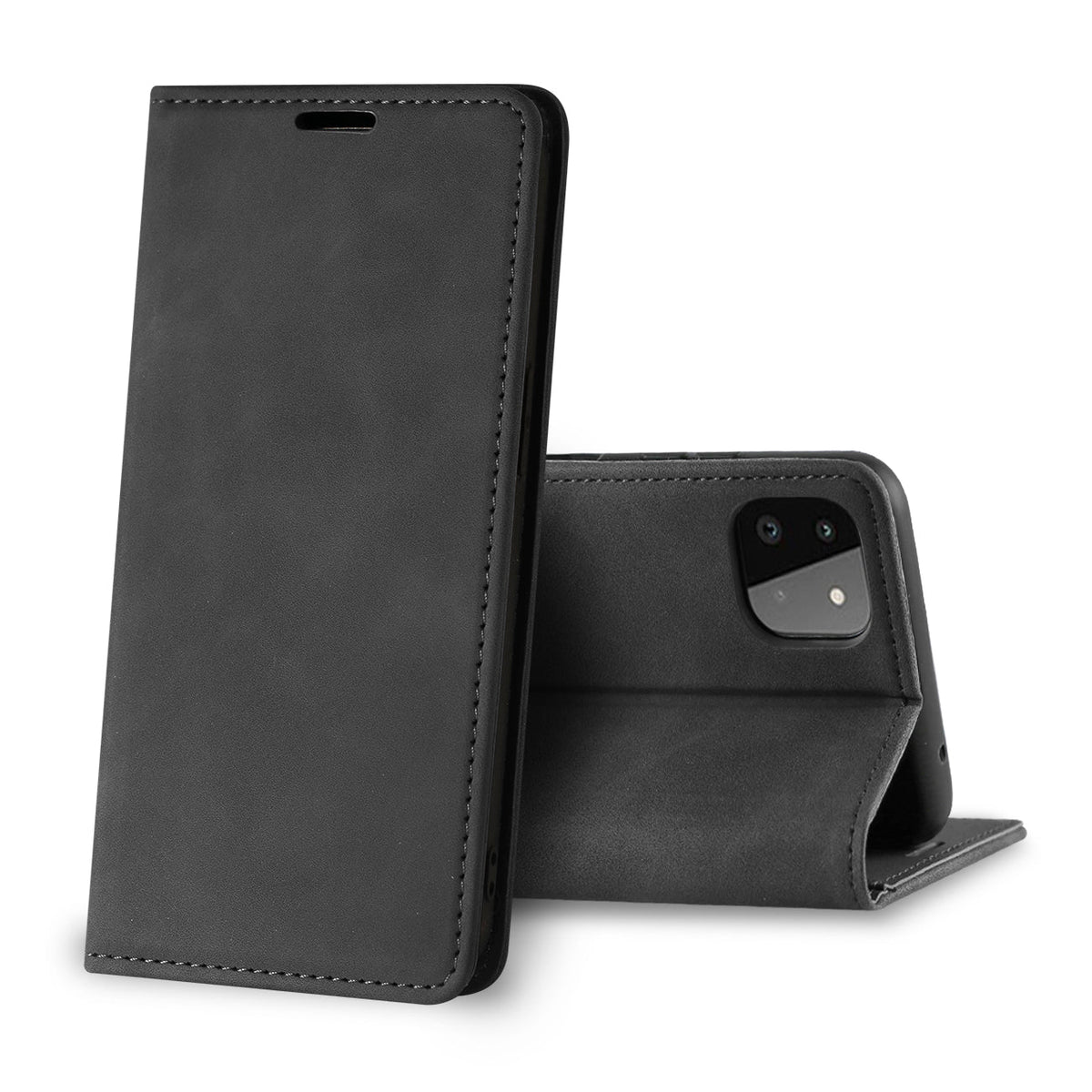 Magnetic wallet  Leather phone case For Samsung Galaxy A22 5G (Black) (FC34-SAMA22-5GBK)