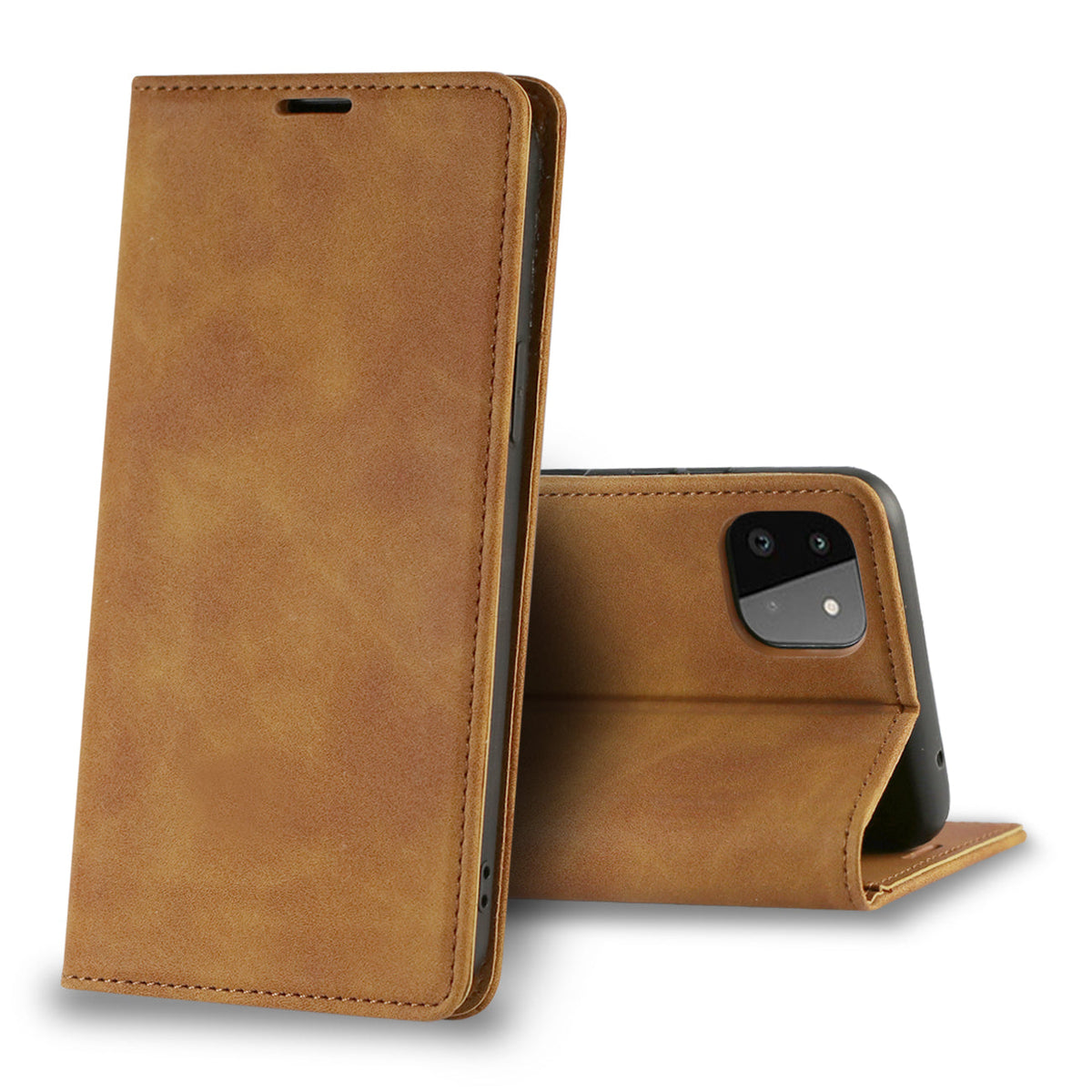 Magnetic wallet  Leather phone case For Samsung Galaxy A22 5G (Brown) (FC34-SAMA22-5GBR)