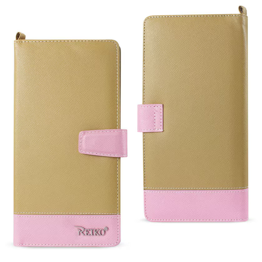 REIKO IPHONE 6/ 6S TWO TONE SUPER WALLET CASE WITH MULTIPLE CARD SLOTS IN PINK GOLD | SKU: FC35-IPHONE6PKGD