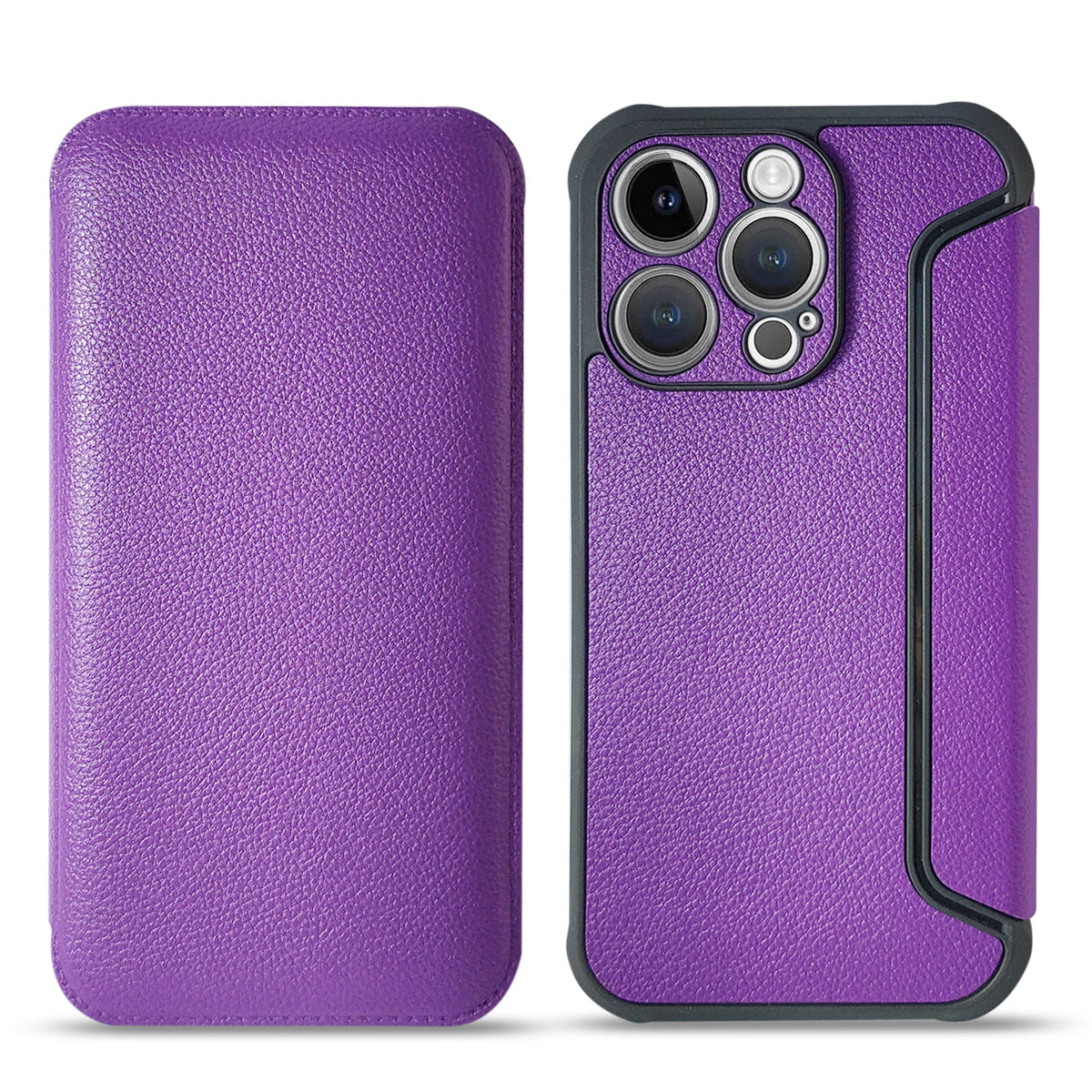 Magnetic wallet Leather phone case For Apple iPhone 14 Pro In Purple (FC36-IPH14PROPP)