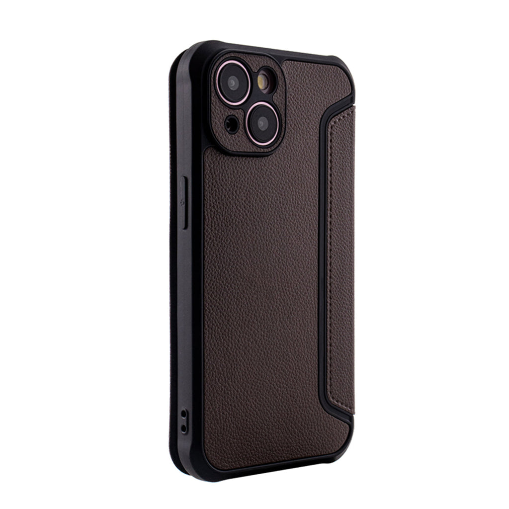 Magnetic wallet Leather phone case For Apple iPhone 15 In Brown (FC36-IPH15BR)