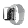 Gray Color PC Watch Case With Glass Screen Protector and Silicone Watch Band for Apple Watch 42mm