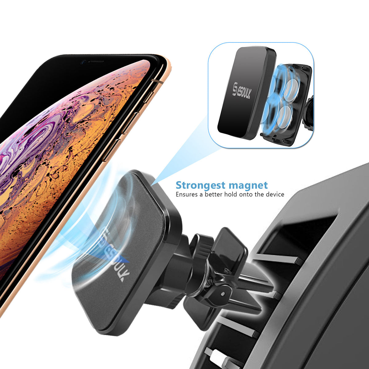 Air Vent Magnet Holder  SKU:HLD-EH02PBK