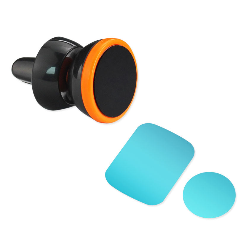 REIKO UNIVERSAL AIR VENT MAGNETIC CAR MOUNT PHONE HOLDER IN BLACK ORANGE  SKU:HLD10-BKOR