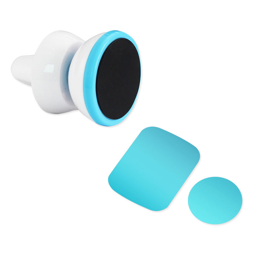 REIKO UNIVERSAL AIR VENT MAGNETIC CAR MOUNT PHONE HOLDER IN WHITE BLUE SKU:HLD10-WHBL