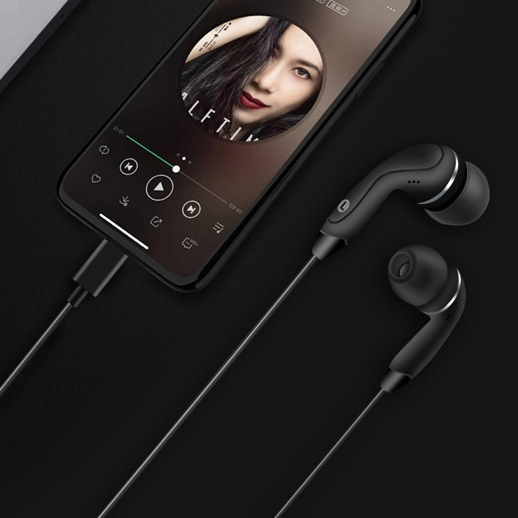 REIKO IN-EAR HEADPHONES WITH MIC FOR TYPE-C IN BLACK SKU:HS1490-TYPECBK