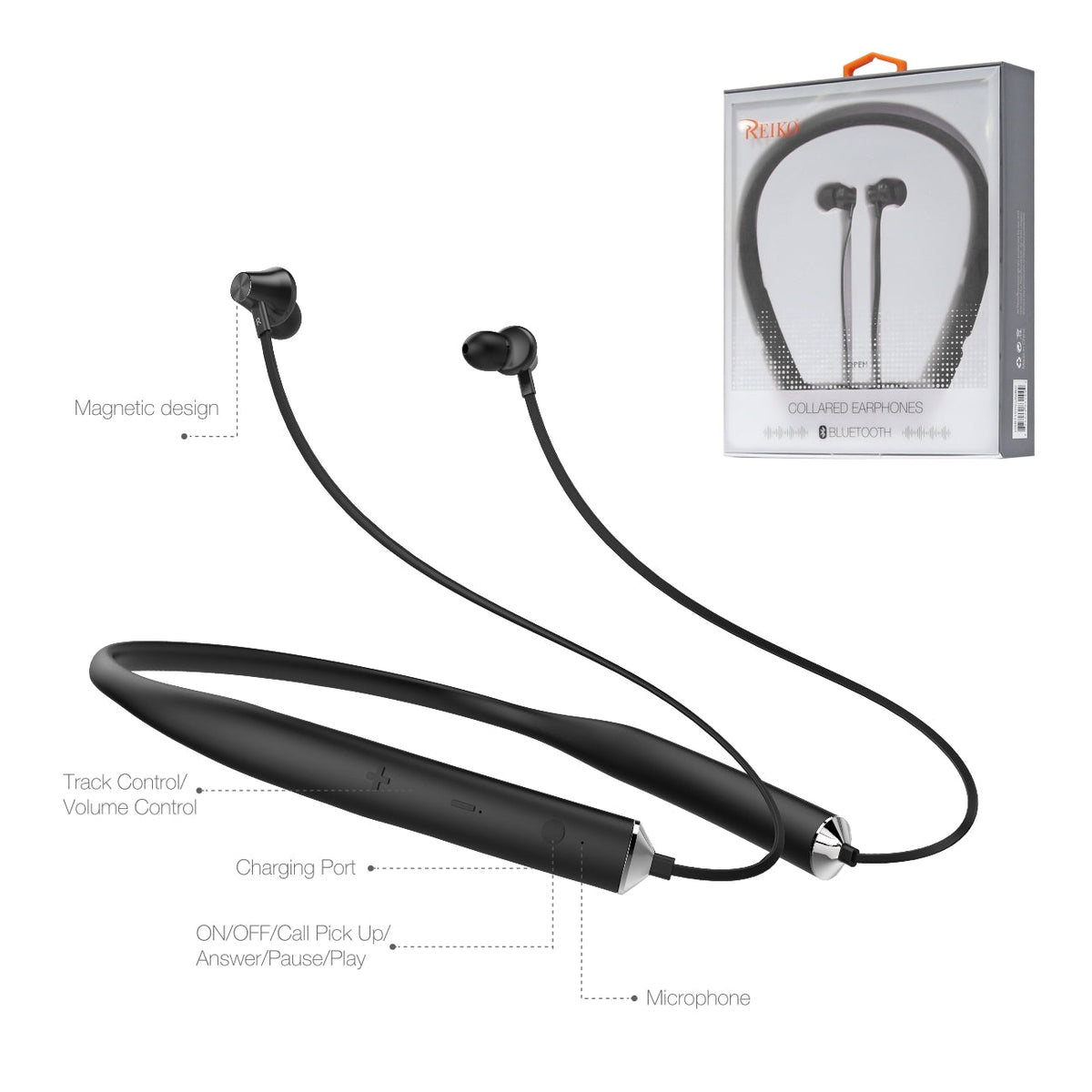 Reiko Universal Bluetooth Earphones Black HSBT1570-UNIBK