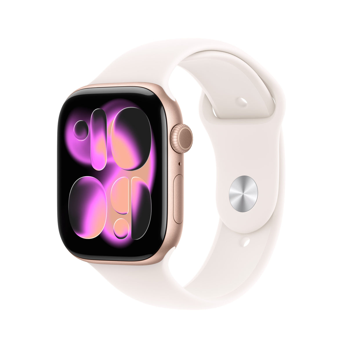 Apple Watch Series 11 GPS + Cellular 42mm Rose Gold Aluminium Case with Light Blush Sport Band - S/M