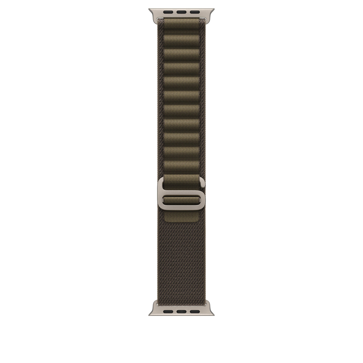 49mm Dark Olive Alpine Loop - Medium - Natural Titanium Finish