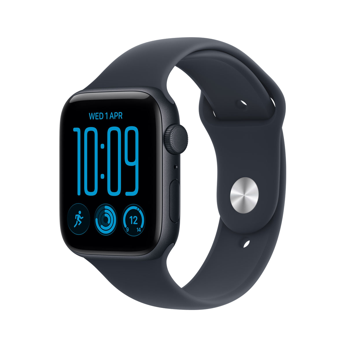 Apple Watch SE 3 GPS 44mm Midnight Aluminum Case with Navy Blue Sport Band - M/L