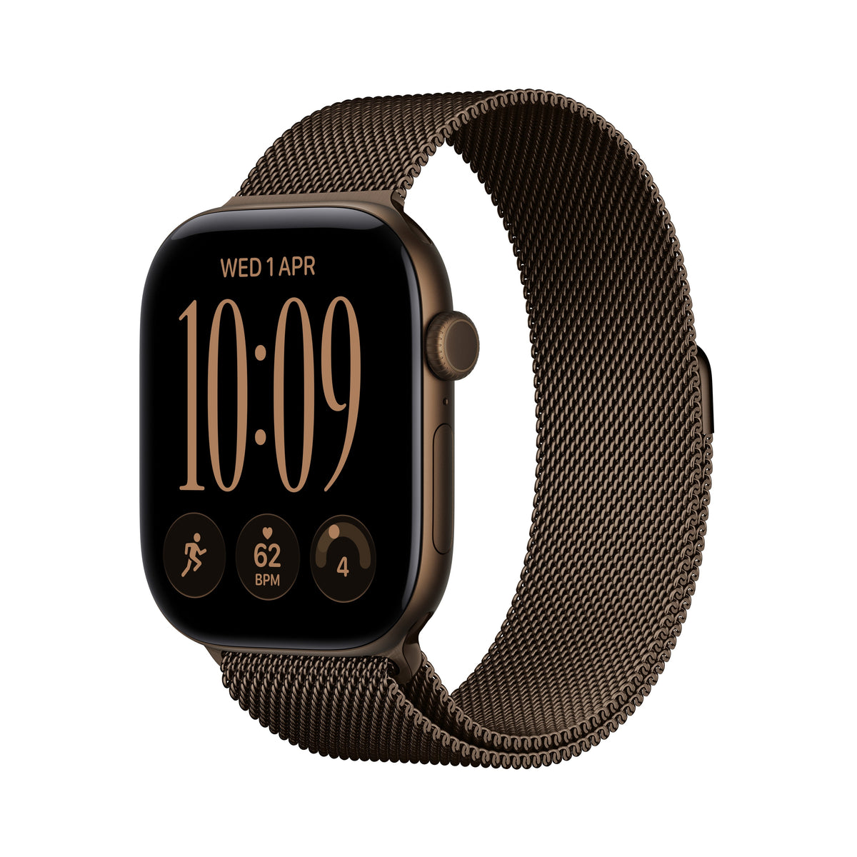 Apple Watch Series 12 GPS + Cellular 42mm Dark Bronze Aluminum Case with Dark Bronze Milanese Loop