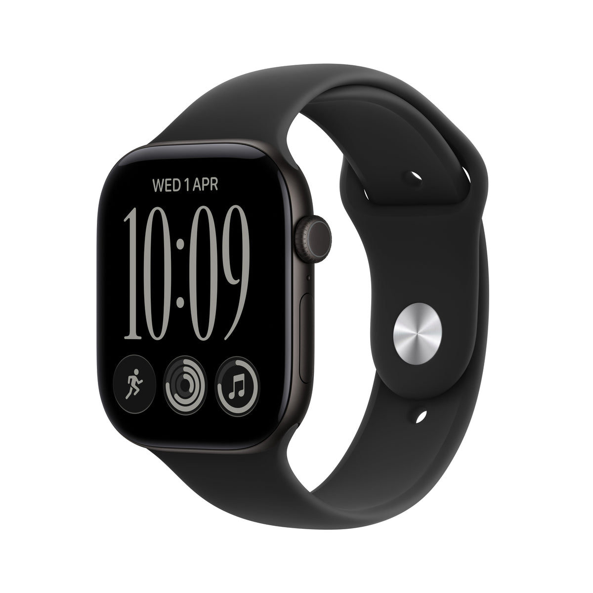 Apple Watch Series 12 GPS + Cellular 42mm Black Aluminum Case with Black Sport Band - M/L