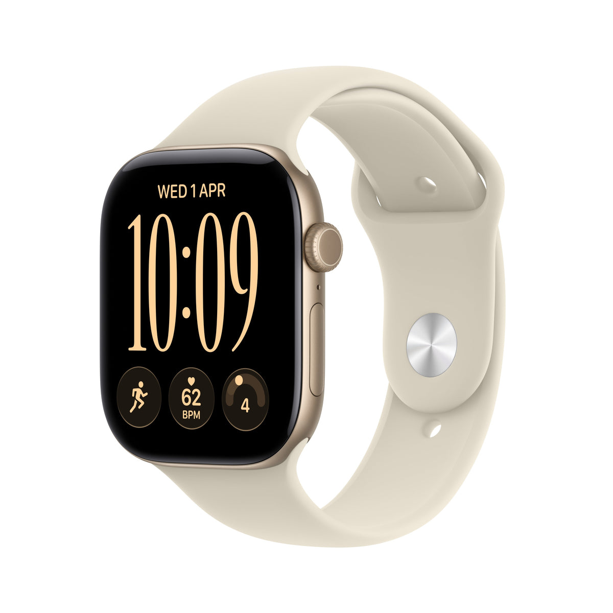 Apple Watch Series 12 GPS + Cellular 42mm Light Gold Aluminum Case with Sand Sport Band - M/L