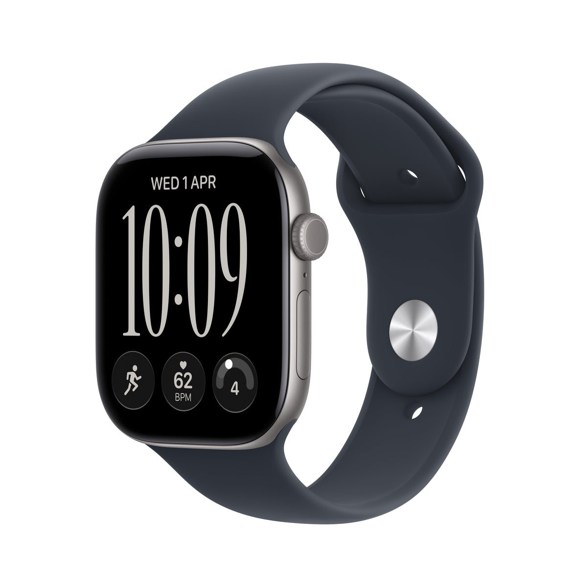 Apple Watch Series 12 GPS + Cellular 46mm Space Gray Aluminum Case with Navy Blue Sport Band - M/L
