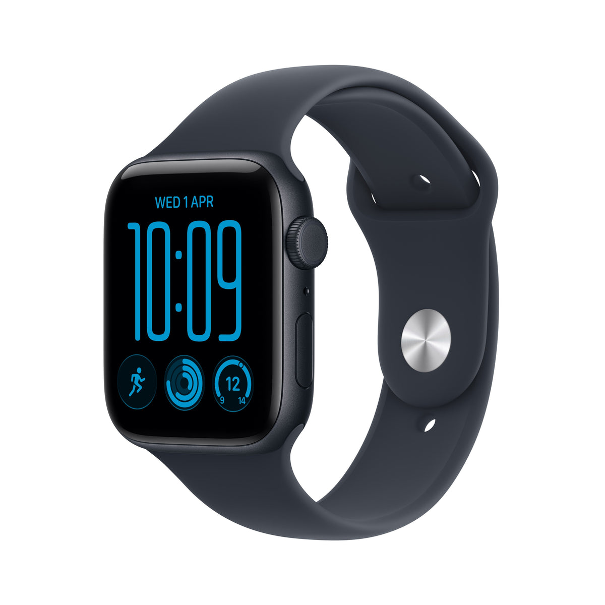 Apple Watch SE 3 GPS + Cellular 44mm Midnight Aluminum Case with Navy Blue Sport Band - M/L