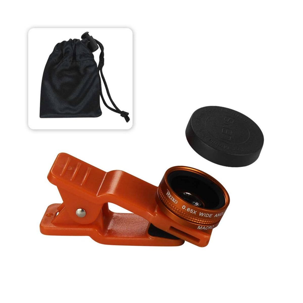 HD CAMERA LENS KIT BUILT IN 10X MACRO LENS AND 100 DEGREE WIDE ANGLE ORANGE FOR PHONES-LEN-10XMACRO100ORG-LEN-10XMACRO100ORG