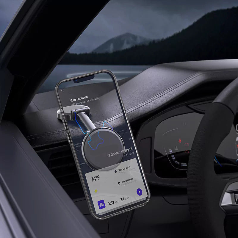 360???? rotating magnetic holder for car with a sticky base SKU: HLD-VDHD040BK