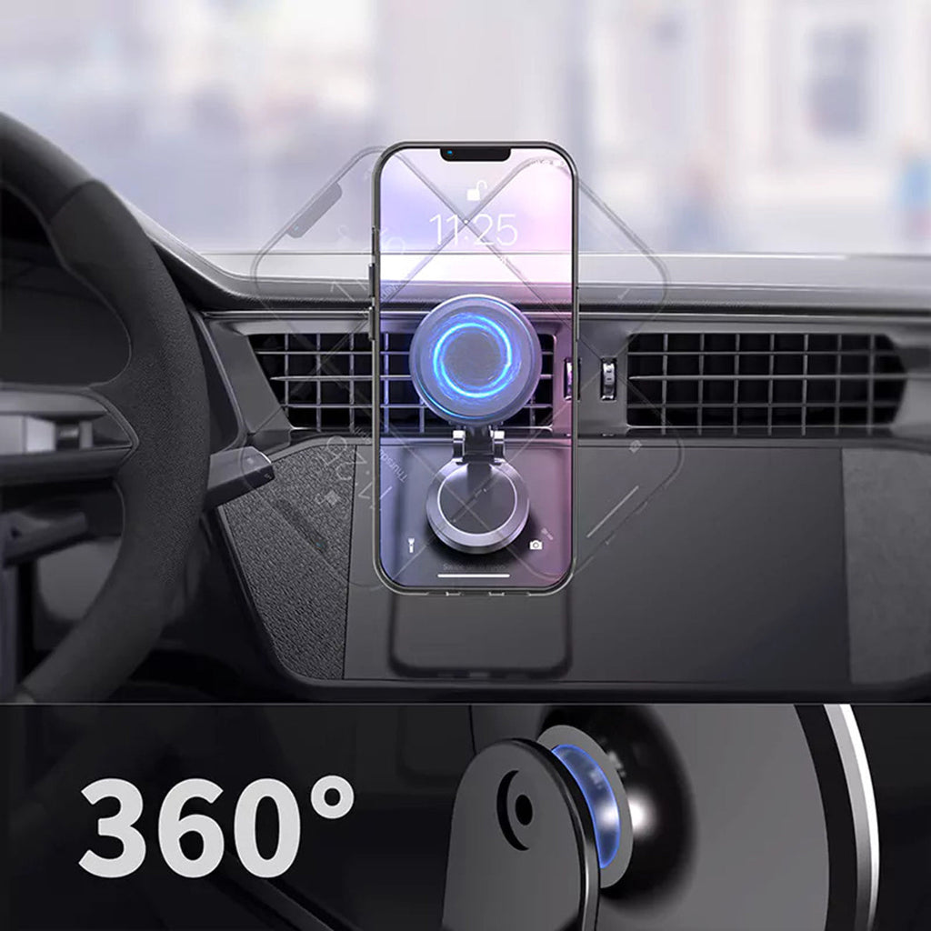 360???? rotating magnetic holder for car with a sticky base SKU: HLD-VDHD040BK