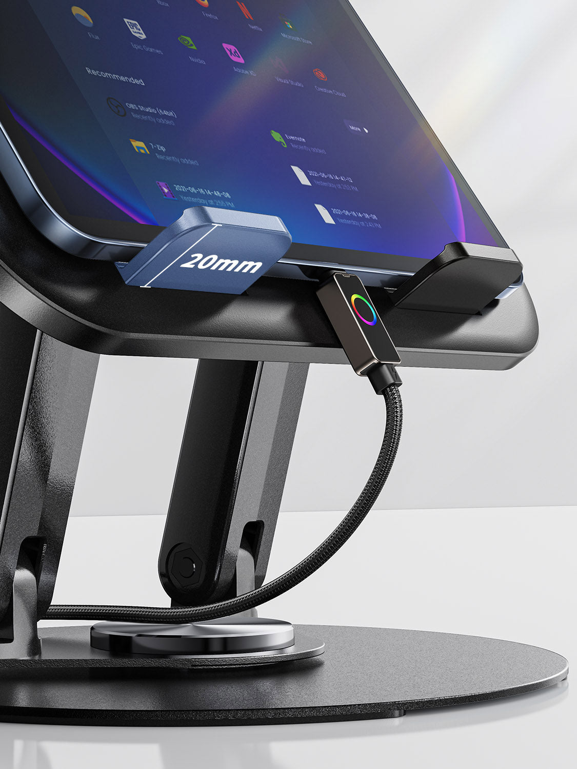 stable ABS tablet Phone Stand, Universal Smartphone Holder for tablet, laptop in black SKU:HLD-VD052BK