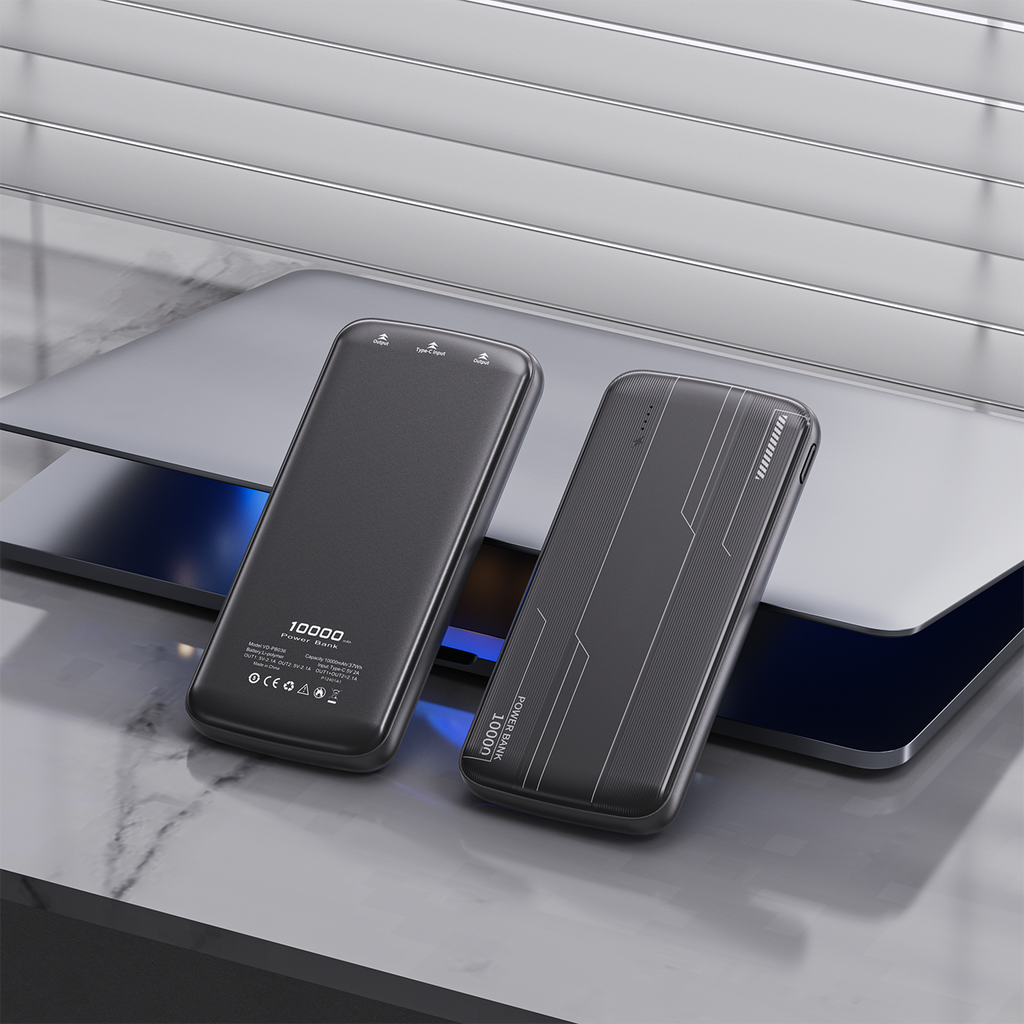 Universal 10000mAh Power Bank Fast Charging Type-C Dual USB Ports Portable Charger inwhite SKU: PB-VD036WH